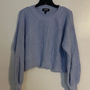 Express Women's Light Blue Crew Neck Sweater